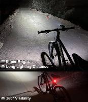 Kit éclairage vélo avant arrière led 2400 Lumens Bikil